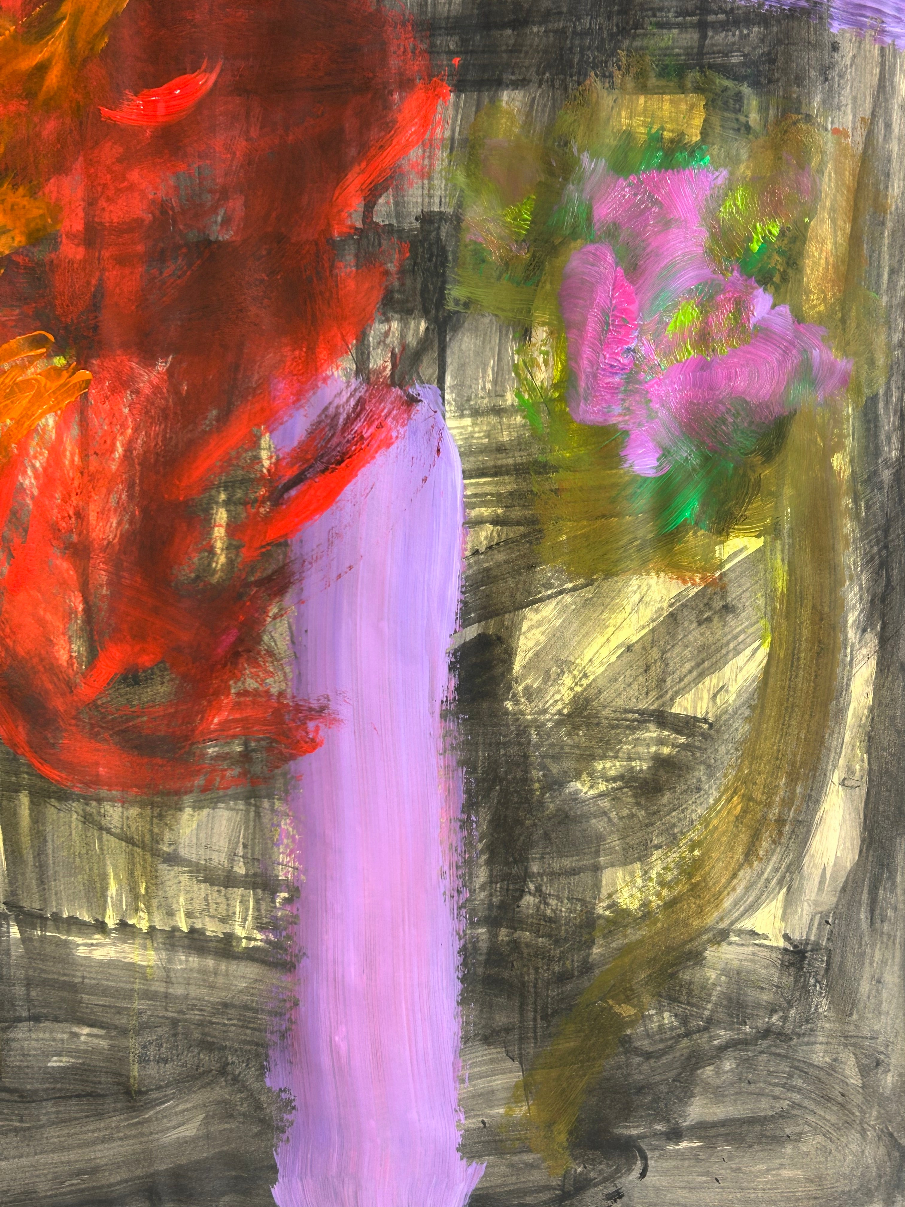 Dark flowers - peinture florale