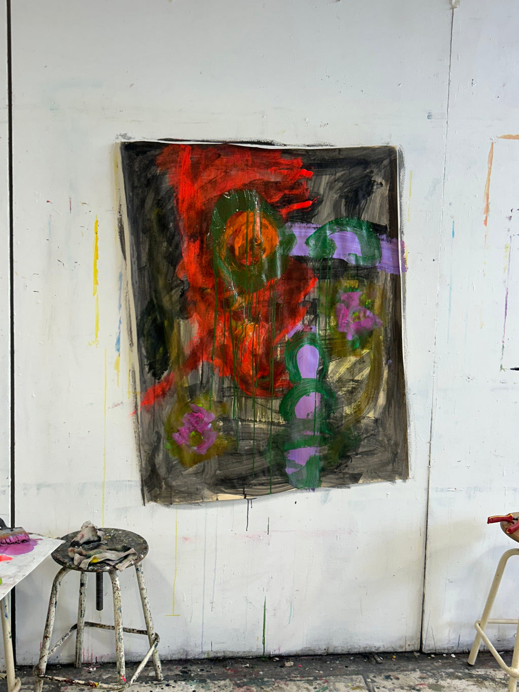 Dark flowers - peinture florale