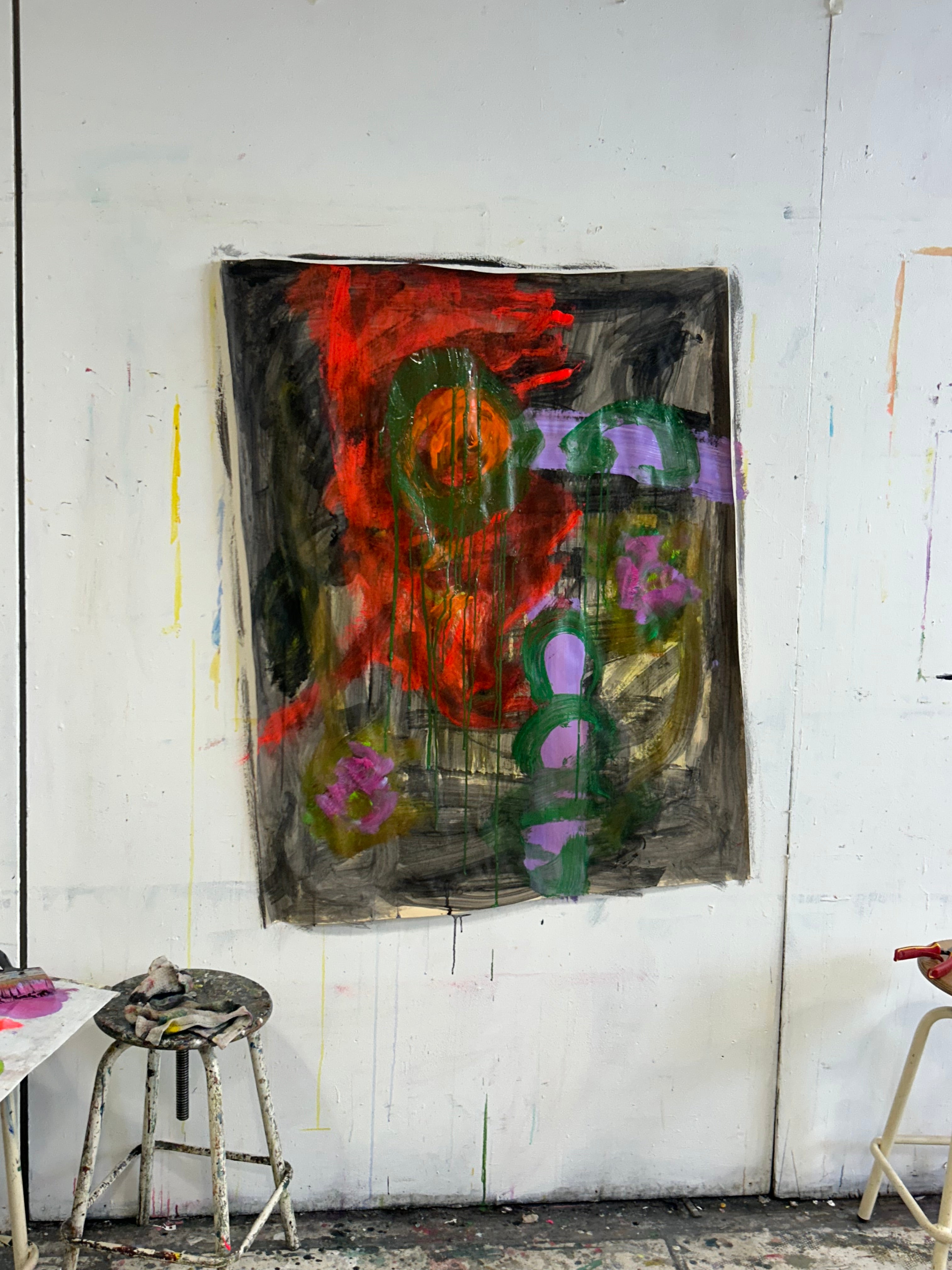 Dark flowers - peinture florale