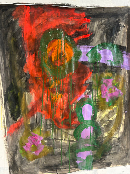 Dark flowers - peinture florale